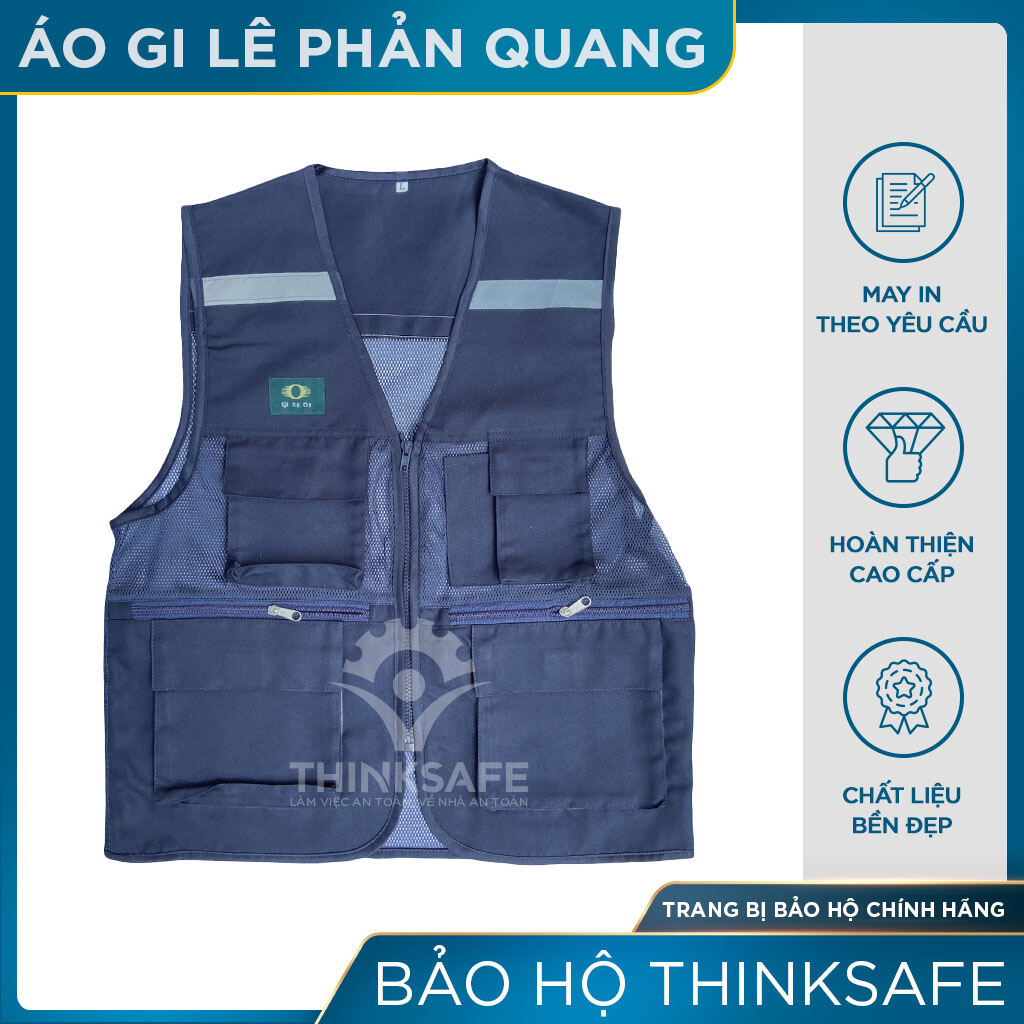 Áo gile bảo hộ Thinksafe, áo phản quang giá rẻ, gi lê cho kỹ sư, áo lưới công nhân, áo khoác vải Pangrim Hàn Quốc cao cấp bền đẹp, nhận in may theo yêu cầu