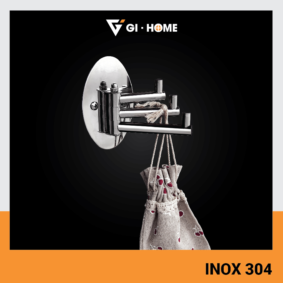 Móc 3 Chấu Đa Năng Linh Hoạt 180 Độ GIHOME Inox 304