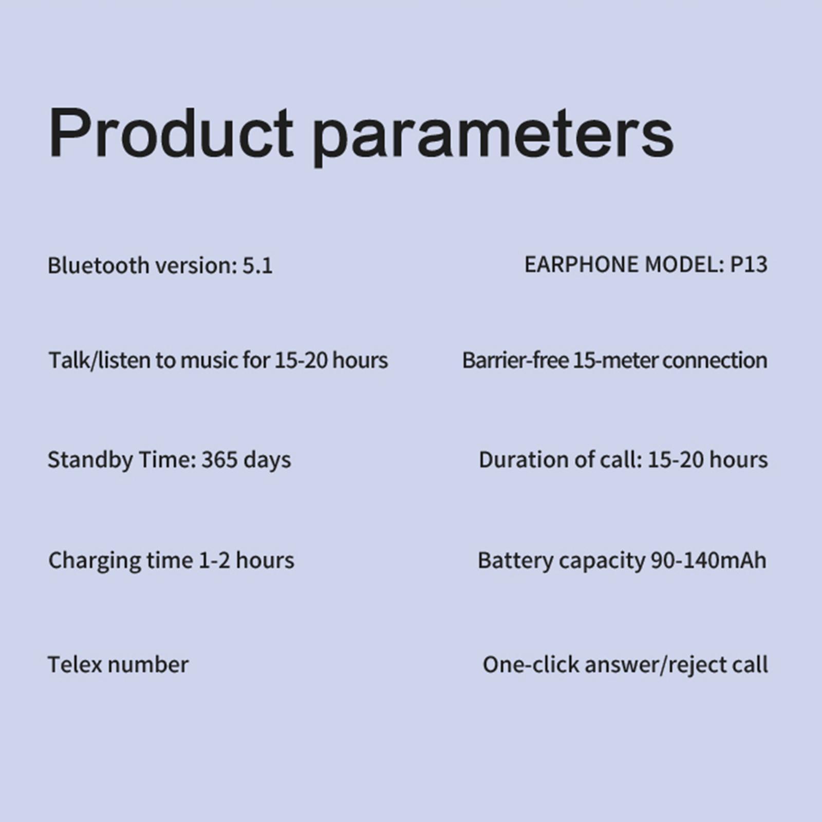 2X Wireless Bluetooth 5.1 Trucker Business Headphone Stereo Earbud Headset Black