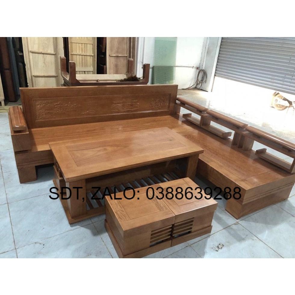 Bàn ghế Sofa góc L tay trứng xoan đào BG100 giá thật