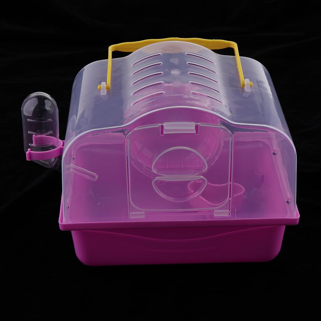 Portable Carrier Hamster Carry Case Cage with Water Bottle Outdoor