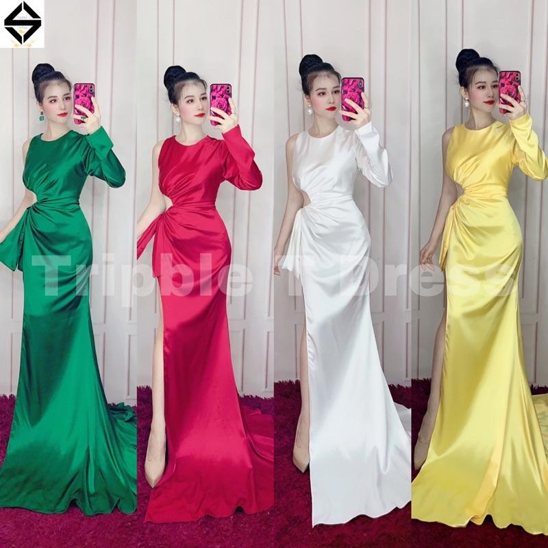 Đầm maxi body tay dài khoét eo siêu xinh TRIPBLE T DRESS - size S/M/L - MS203Y