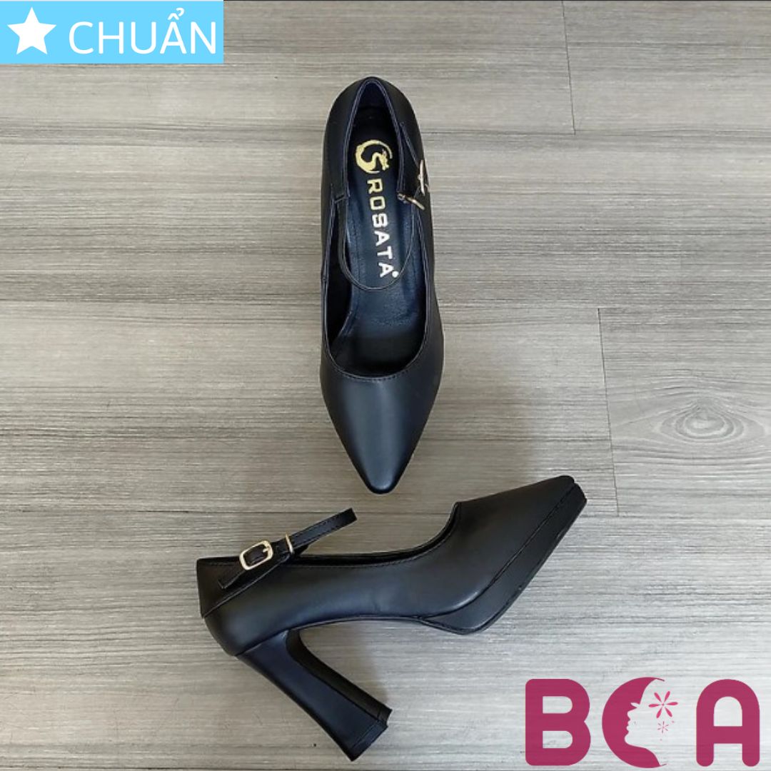 Giày cao gót nữ màu đen 8p RO310 ROSATA tại BCASHOP mũi nhọn, quai ngang cho dáng đẹp và thanh lịch đáng ngạc nhiên