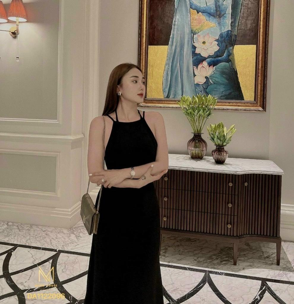 ĐẦM MAXI CỔ YẾM THUN 14192
