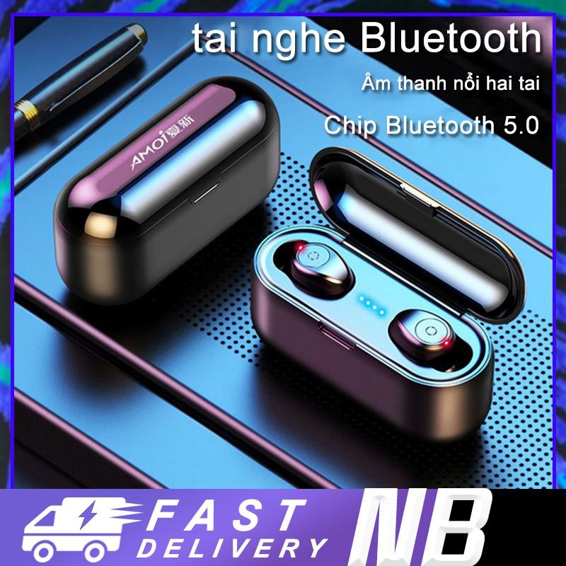 Tai nghe bluetooth Amoi F9, 2000mAh kiêm sạc dự phòng, nút điều khiển cảm ứng,chống thấm nước, chống bụi