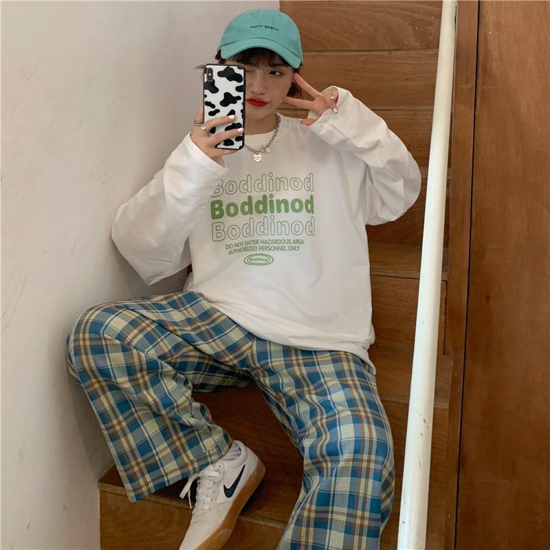 Áo thun dài tay ️ Boddinod ️ phông Unisex nam nữ tee oversize form rộng pull Ulzzang Streetwear thu đông vải mềm