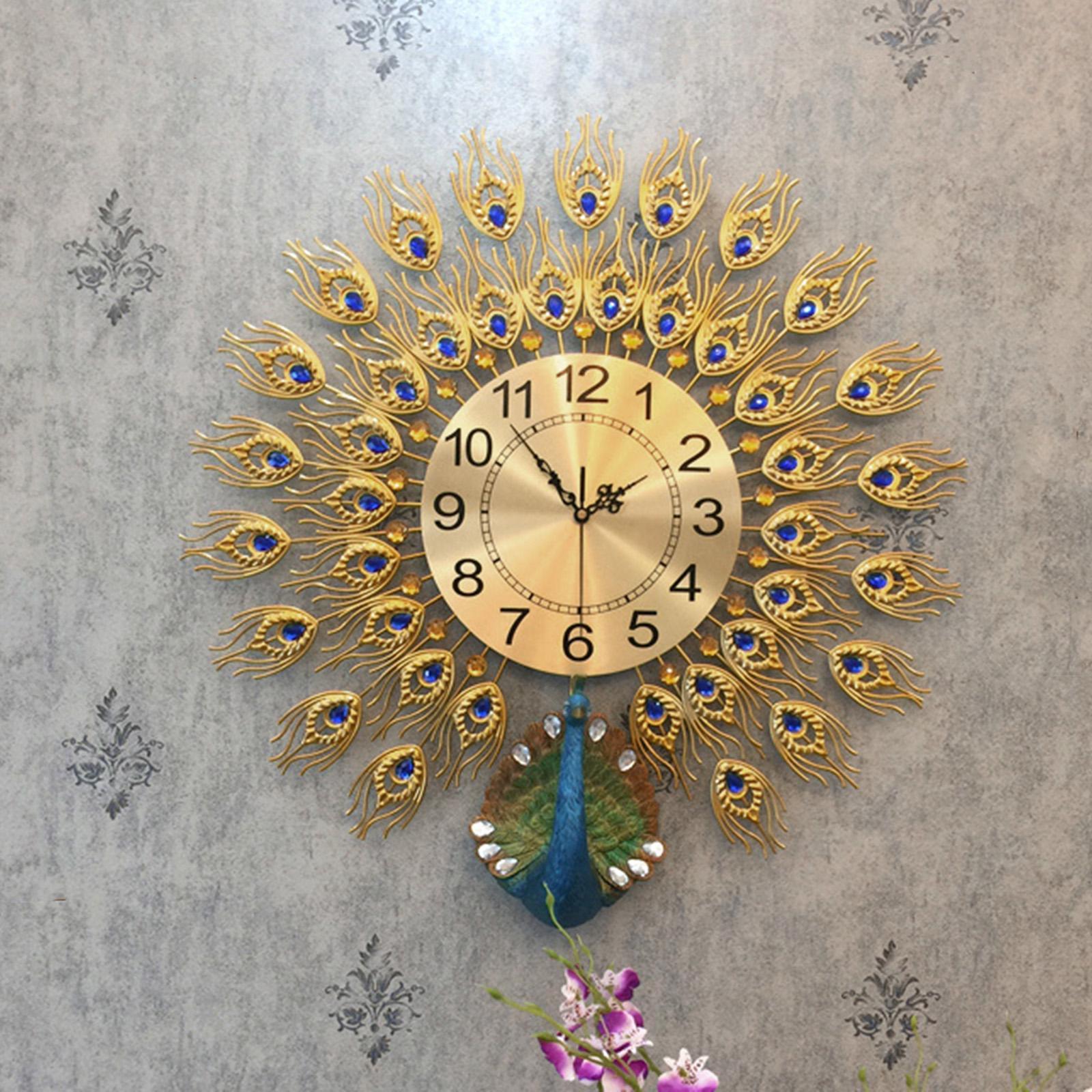 Wall Clock Hanging Clock Modern Metal Watch for Home Decor Indoor Living Room Dining Room