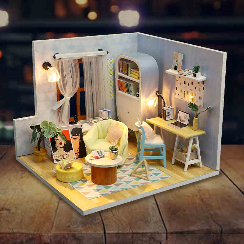 Mô hình nhà DIY Doll House Nhà gỗ Ding Dong Nest Kèm Đèn LED