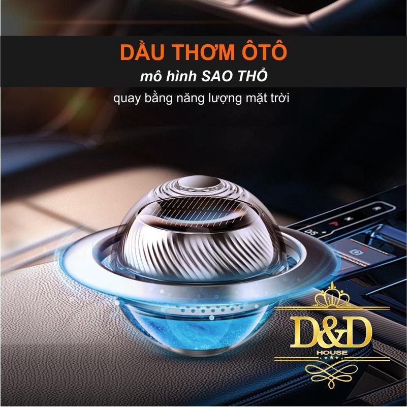 Dầu thơm trang trí táp lô xe hơi, nước hoa ôtô mô hình Sao Thổ quay bằng năng lượng mặt trời