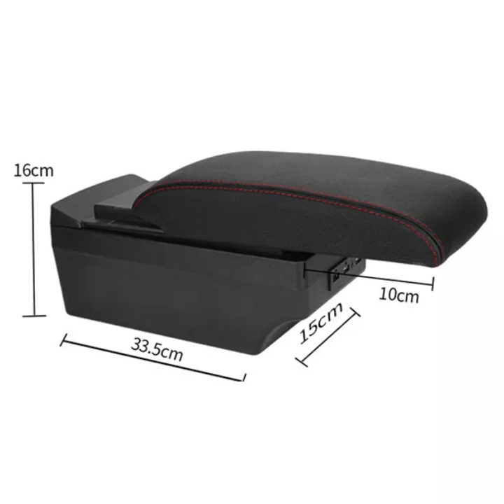 Hộp tỳ tay xe hơi Hyundai Accent 2014 - 2016 tích hợp 6 cổng USB, chất liệu nhựa ABS và da PU cao cấp