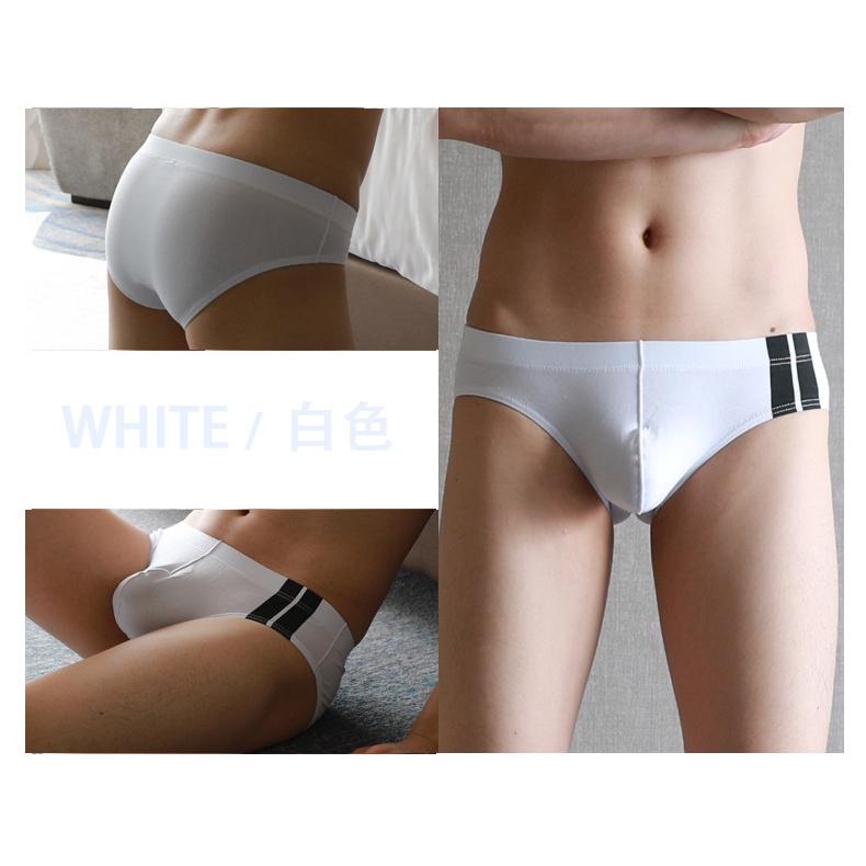 QUẦN LÓT NAM TAM GIÁC TRƠN THUN COTTON LƯNG SỌC (HÌNH THẬT)