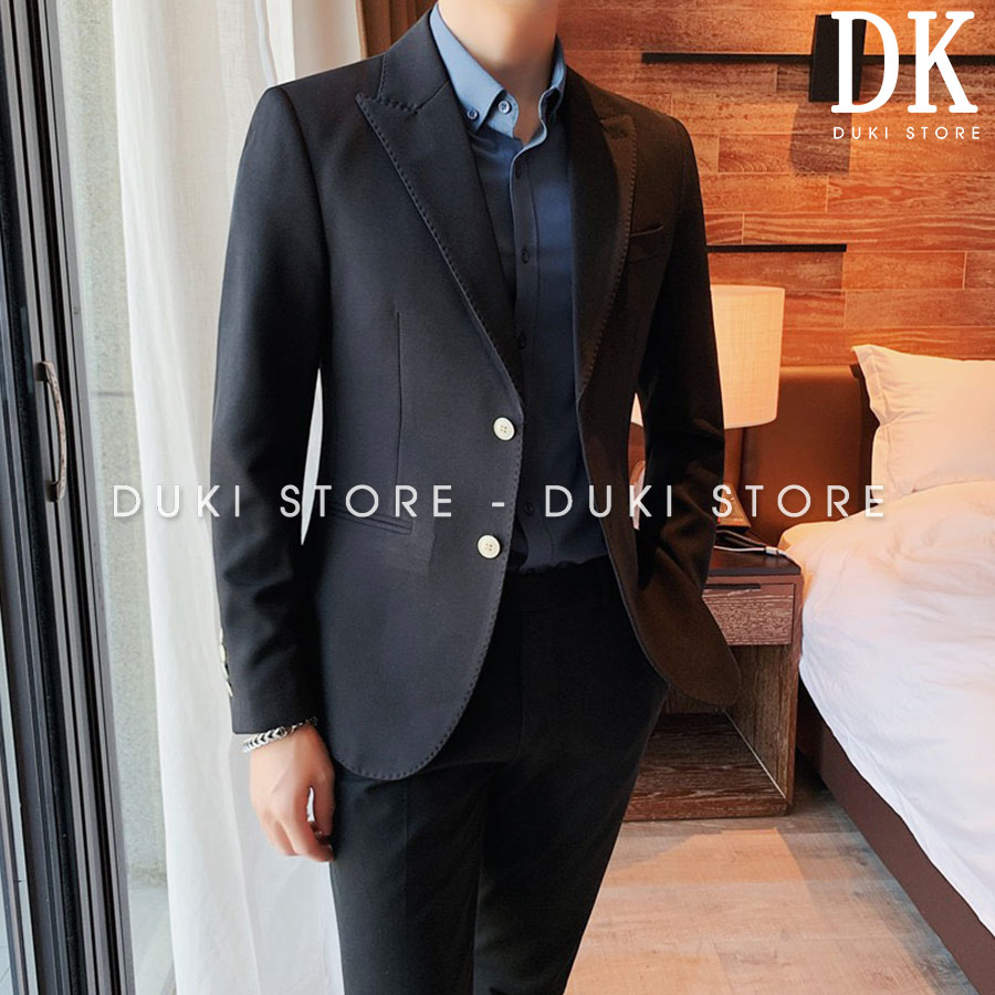 Áo khoác blazer nam ,áo vest nam balzer nam màu đen phong cách Hàn Quốc ADK0005- DUKI STORE