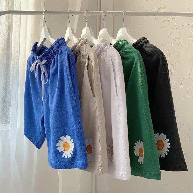 Quần thun nam nỉ in hình bông cúc siêu dễ thương chất cotton 4 chiều co giãn