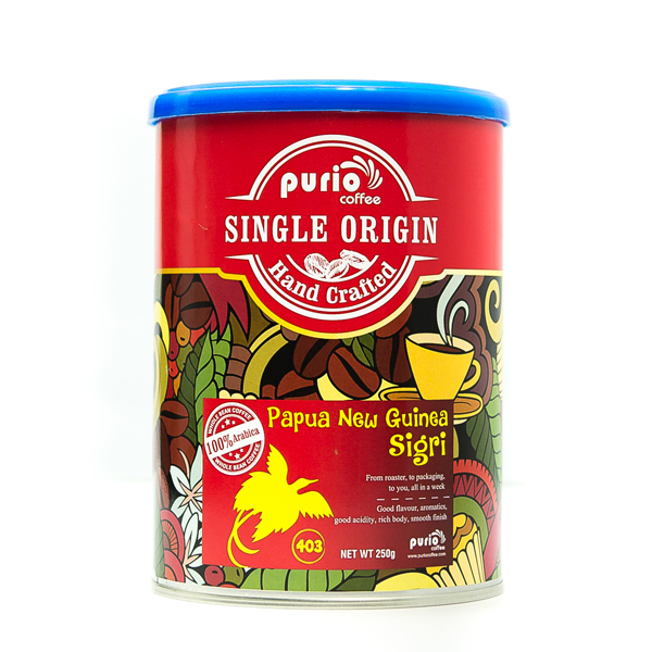 Purio Specialty Coffee - Cà phê hạt Papua New Guinea  lon 250gr