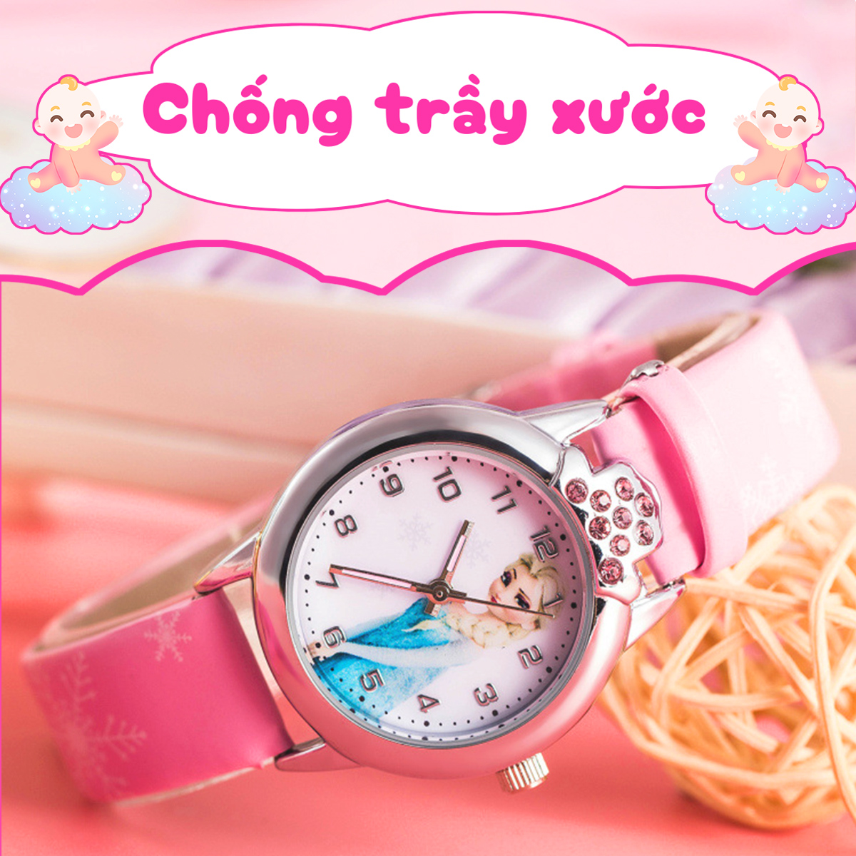 Đồng hồ Elsa & Anna cho bé gái BBShine – DH002