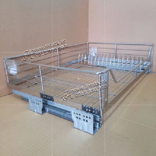 Kệ âm tủ bếp dưới Inox 304 - Kệ inox 304 âm tủ dưới ray kéo KATD