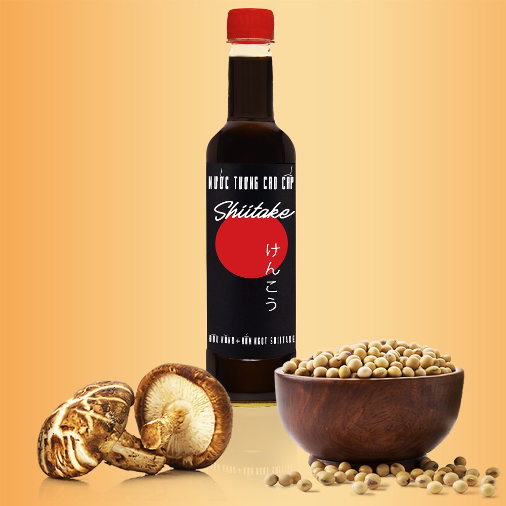 Nước Tương Cao Cấp Shiitake Làng Chài Xưa Độ Đạm Tự Nhiên Lên Men Từ Nấm Ngọt Nhât Và Đậu Nành