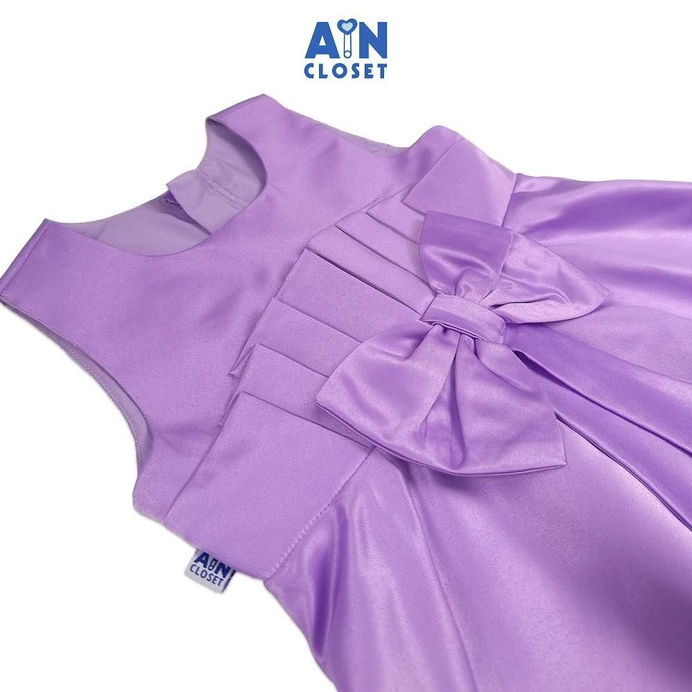 Đầm bé gái họa tiết Nơ Tím Tafta lụa - AICDBGPOFJS6 - AIN Closet