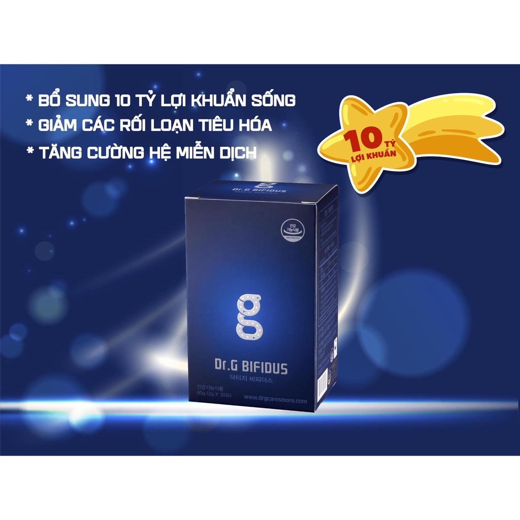 Men Vi Sinh Hàn Quốc Dr.G BIFIDUS Giúp Bổ Sung Lợi Khuẩn, Giảm Các Triệu Chứng Đường Ruột - Hộp 10 gói/30 gói x 2gr