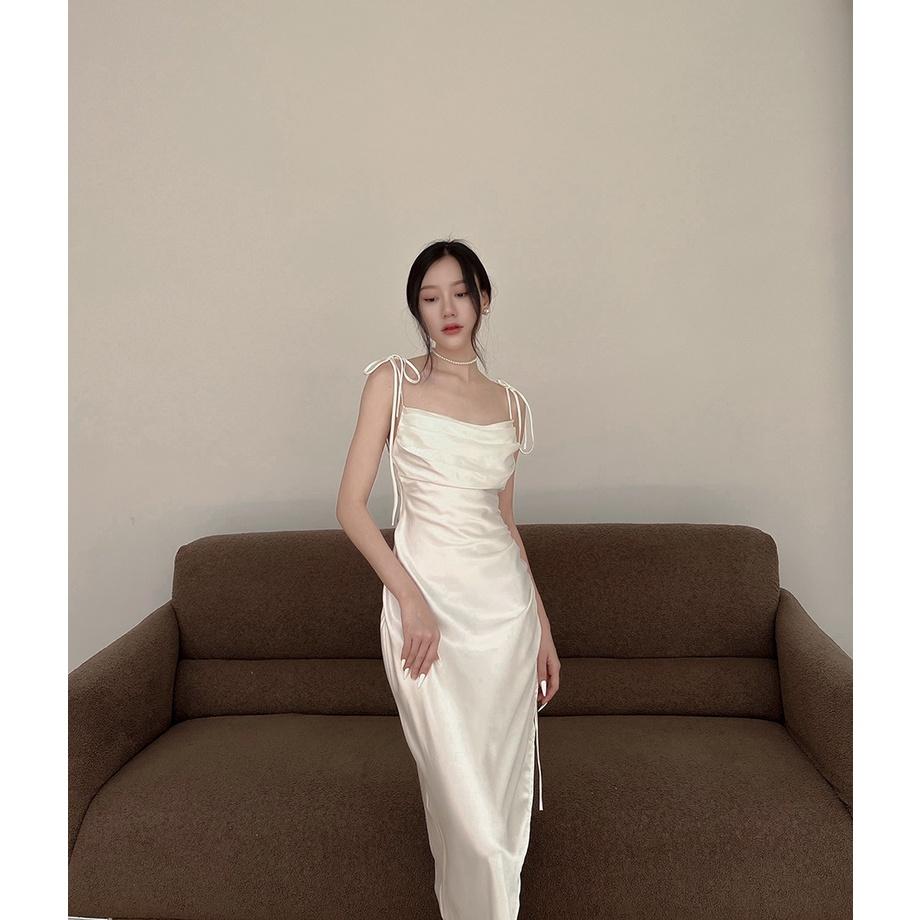 BBSTORE'S Đầm Hai Dây Phi Lụa Dự Tiệc Sang Trọng -D1165