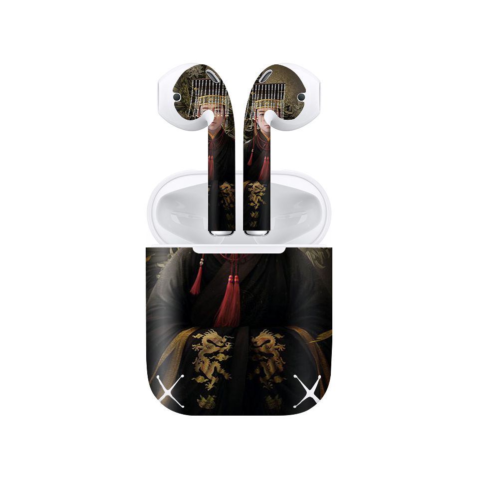 Miếng dán skin chống bẩn cho tai nghe AirPods in hình Vua Lê Nhân Tông - acp018