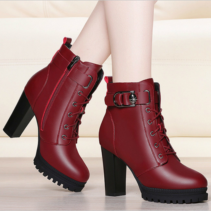 Giày Boots Cổ ngắn đế vuông 9CM B590-4130