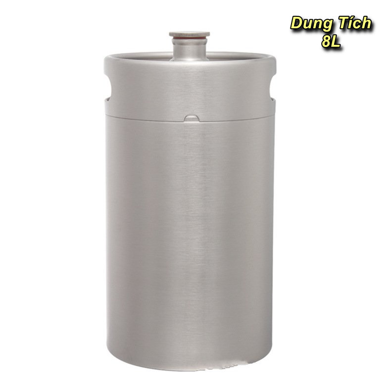 Vỏ Mini Keg Beer Inox 304 8L kèm nắp - Home and Garden