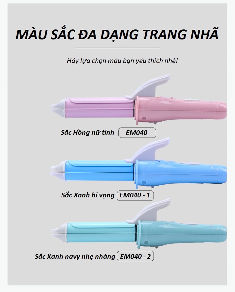 Máy uốn duỗi tóc mini 2 trong 1 bỏ túi sách phong cách Hàn Quốc cao cấp EM040