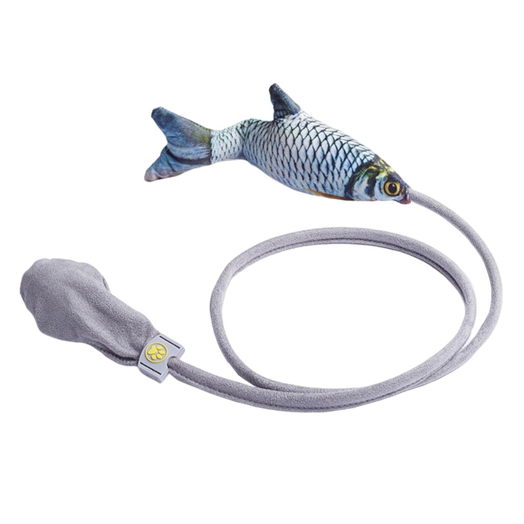Moving Fish Cat Toy Realistic Interactive Flopping Fish Cat Kicker Catnip Toys for Indoor Cats Pets Kitten Manual Control Wagging Fish