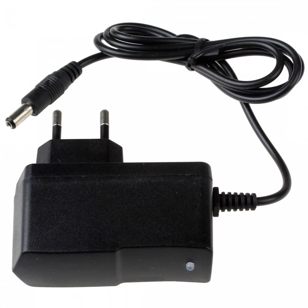 Dây Sạc adapter 8.4V 1A đầu tròn HND-058 Cổng 5.5x2.1mm DC cho đèn xe đạp, đèn sạc (chân cắm EU như hình) có báo đèn sạc