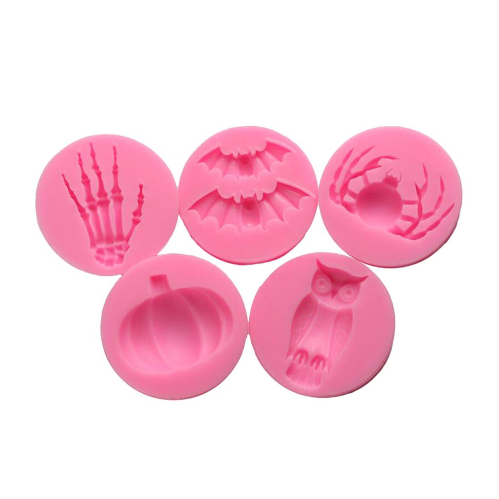 5pcs Fondant Cake Decor Silicone Mold Chocolate Mould for Halloween