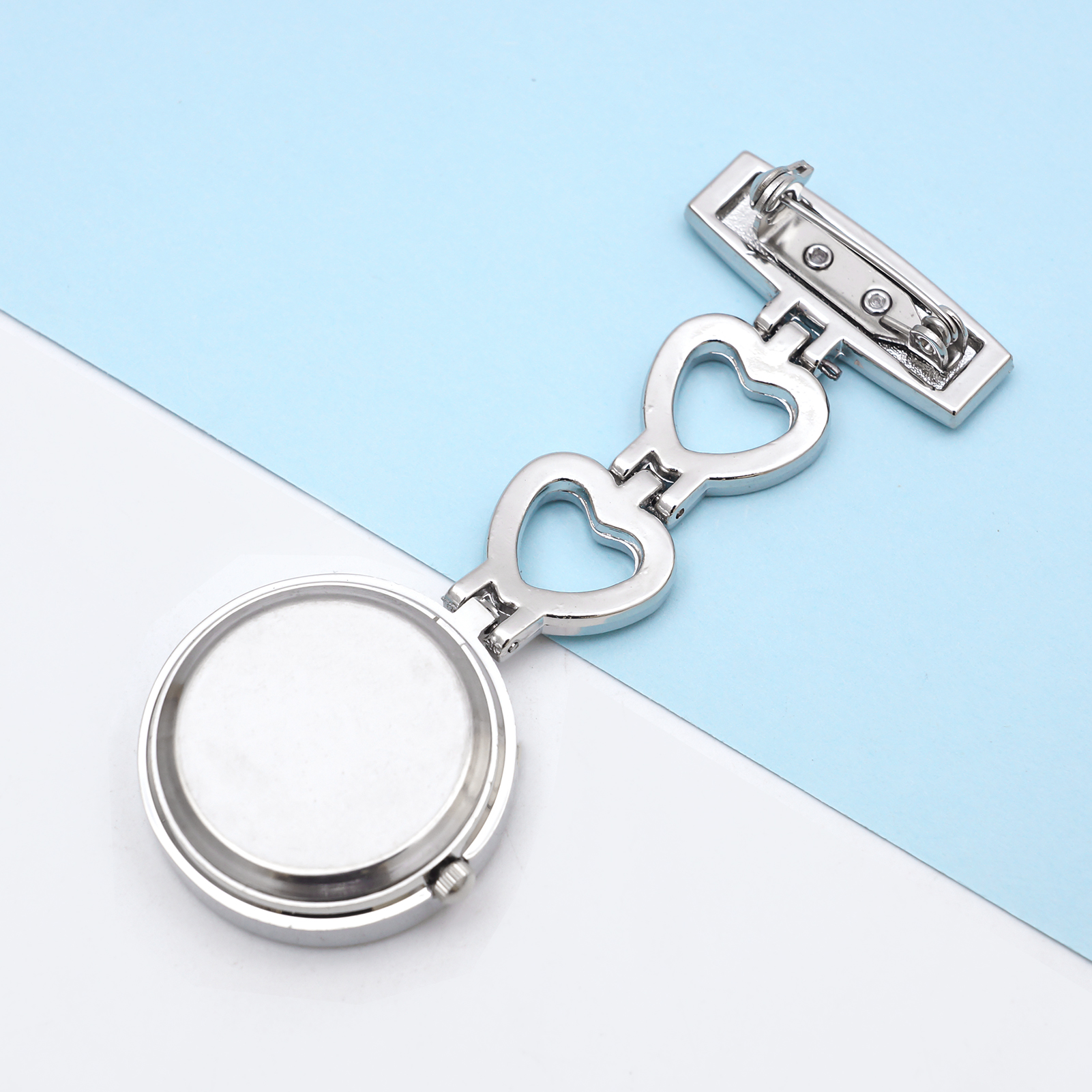 Đồng hồ dạng ghim cài áo bằng inox cho bác sĩ y tá