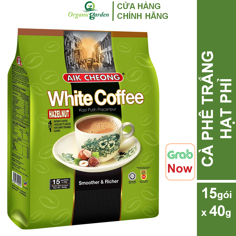 Cà Phê Trắng Hạt Phỉ 4 Trong 1 Aik Cheong Malaysia - White Coffee Hazelnut 600g