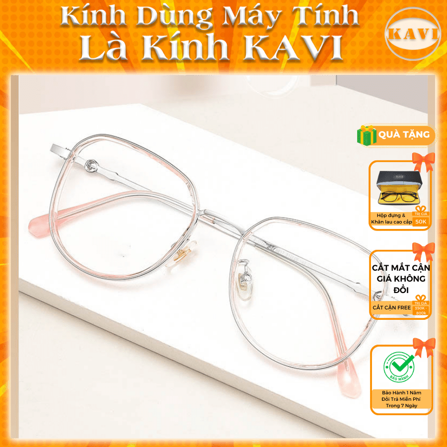 KAVI 201 - Kính Chống Ánh Sáng Xanh Gọng Titanium Mắt Kính Siêu Trơn Chống Bám Nước