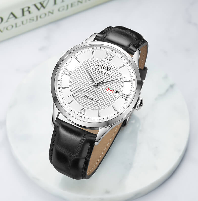 Đồng hồ nam chính hãng LORBERN IBV6019-1 fullbox,Kính sapphire,chống xước,Chống nước,dây da xịn,Đồng hồ cơ ,Bảo Hành 12 tháng,hàng mới 100%,thiết kế đơn giản và sang trọng