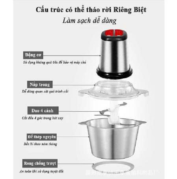 [KoSuyTu] COMBO LƯỠI ĐÁNH RUỐC BÓC TỎI + LƯỠI DAO THAY THẾ CHO MÁY XAY THỊT 2L - TUYỆT ĐỈNH NHÀ BẾP