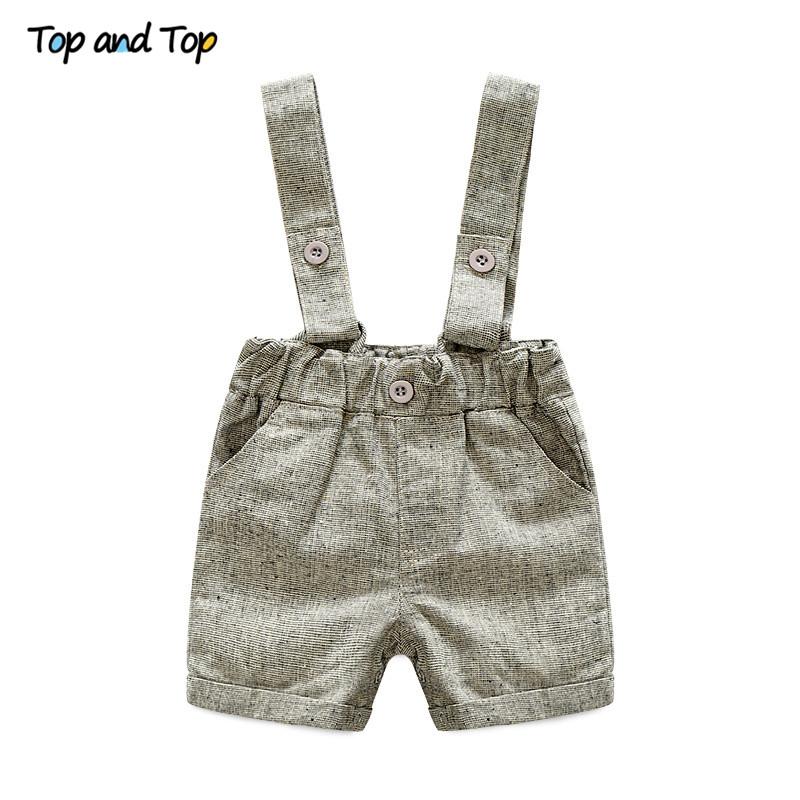 Phong Cách Mùa Hè Bé Trai Bộ Quần Áo Sơ Sinh 2 Chiếc Áo Thun Nữ Tay Ngắn + Treo Áo Quý Ông Lịch Lãm Phù Hợp Với