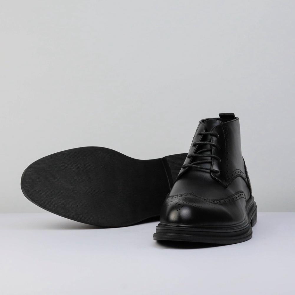 Giày Tây Nam DECEMBER Wingtip Derby Cao Cổ - Black