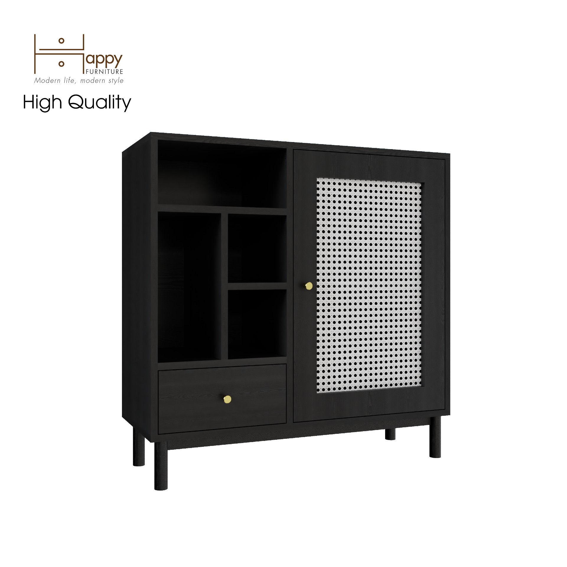 [Happy Home Furniture] ROTAN, Tủ lưu trữ 1 ngăn kéo - chân sắt, 84cm x 32cm x 84cm ( DxRxC), TCM_129