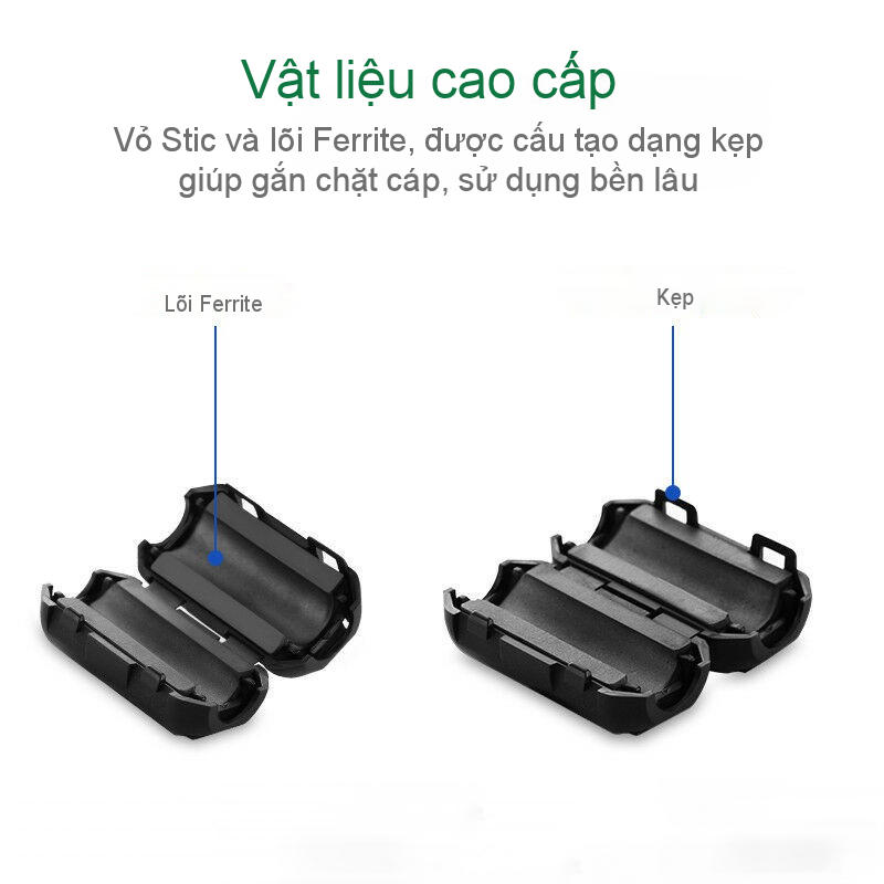 Đầu bọc chống nhiễu điện từ cho dây cáp đường kính 5.5mm và 7.3mm Lọc dòng Core ZJ301 UGREEN 20305 20306 - Hàng nhập khẩu chính hãng