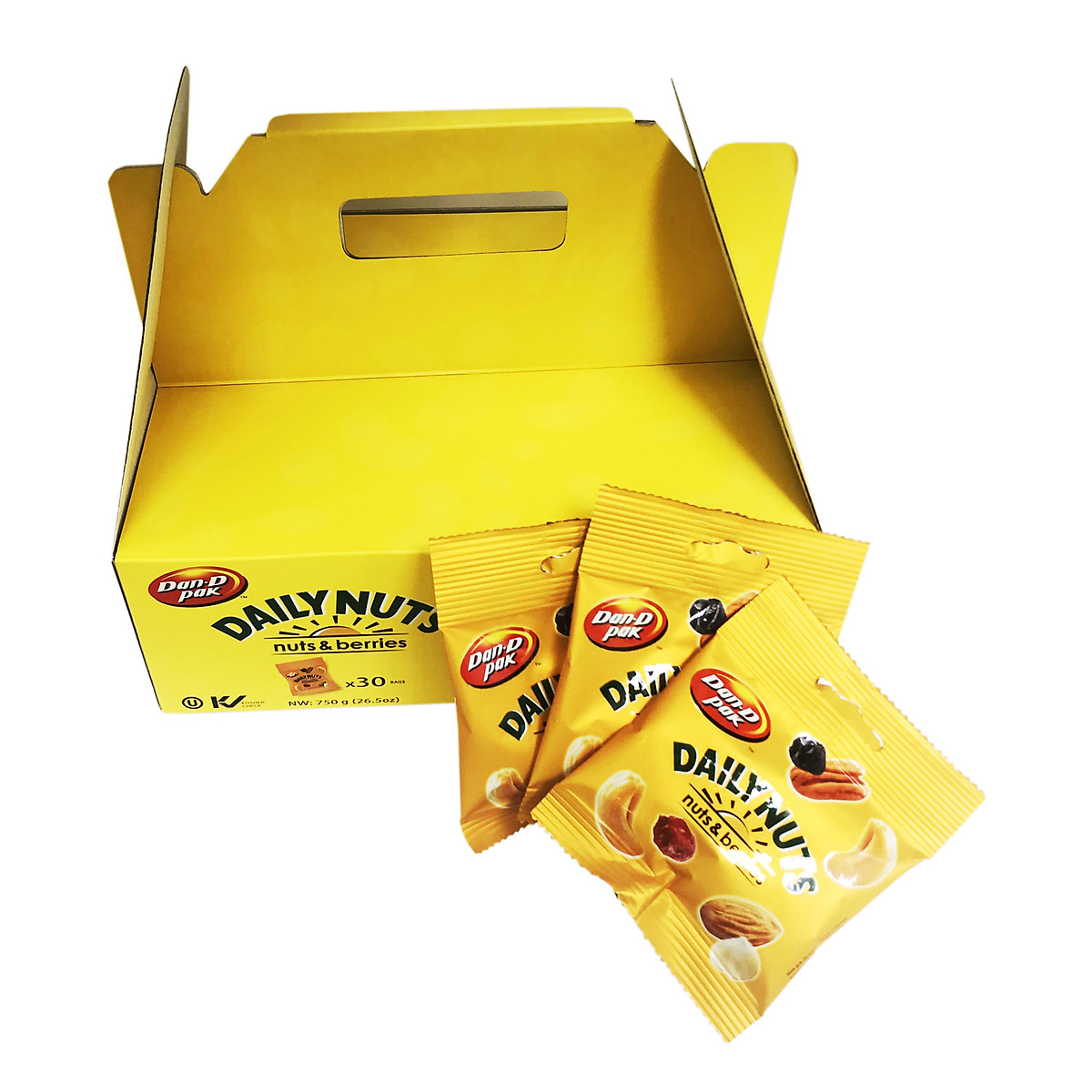 HẠT DINH DƯỠNG HỖN HỢP DAILY NUT 25gr x 20 DAN D PAK xuất khẩu Đài loan, sản phẩm là sự hòa quyện của các loại hạt cao cấp