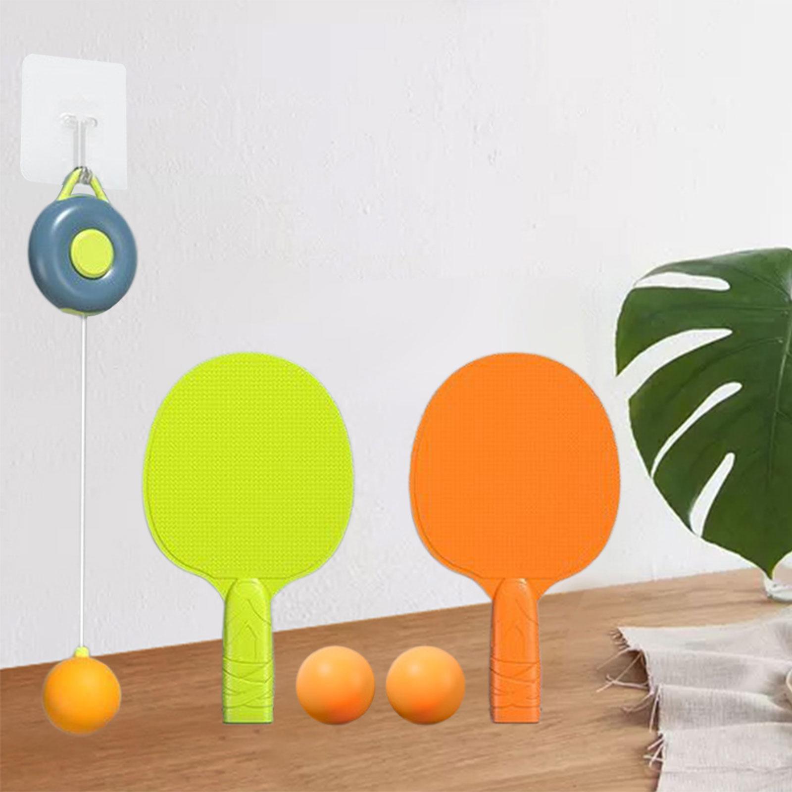 Tennis Trainer Self Training Set Practice Telescopic Host Pingpong Balls Paddles Set for Parent Kids Interaction Boys Girls Beginners