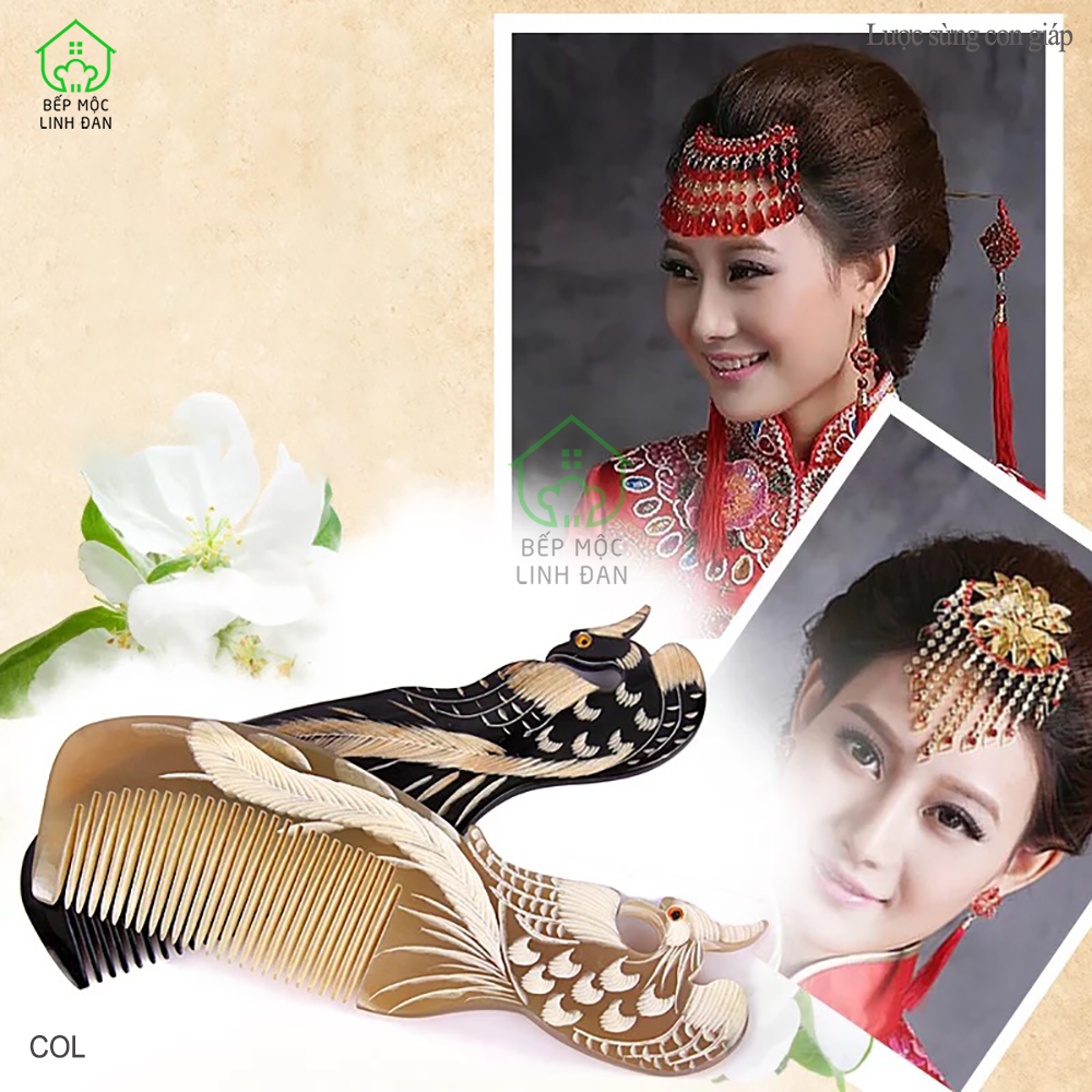 Lược 12 Con Giáp Bằng Sừng Trâu (Đủ Mẫu - Size: L - 18cm) Quà Tặng Ý Nghĩa