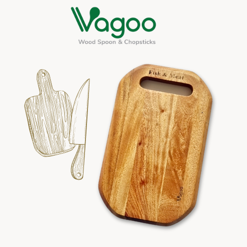 Thớt Oval Bằng Gỗ Xà Cừ Tự Nhiên - VAGOO - Làm Thủ Công Chống Thấm, Chống Ẩm Mốc, An Toàn Cho Sức Khoẻ
