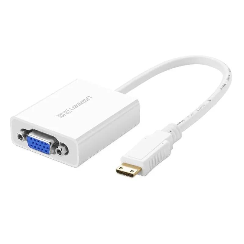 Ugreen UG40271MM112TK 15CM Màu Trắng Bộ chuyển Mini HDMI sang VGA kém cổng âm thanh - HÀNG CHÍNH HÃNG