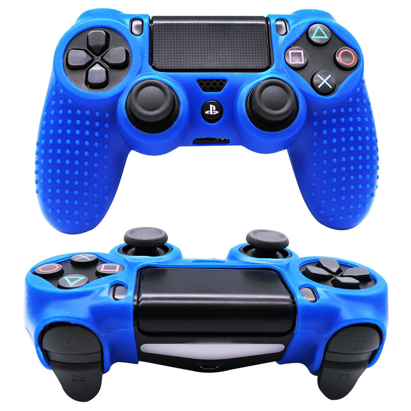 Vỏ silicon mềm chống trượt cho bộ điều khiển PS4 Vỏ bọc cần điều khiển chơi game bằng da Phụ kiện cho vỏ bộ điều khiển PS4 Màu sắc: Xanh quân đội