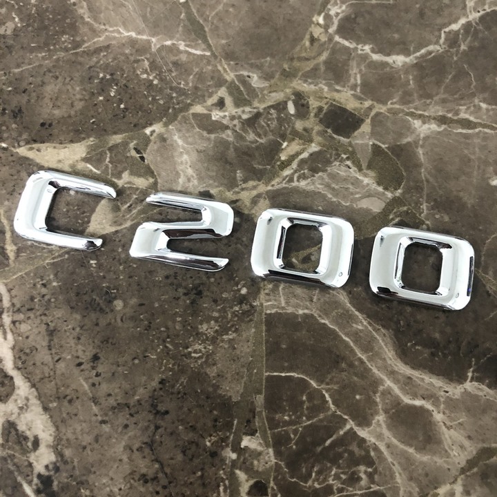 Decal tem chữ inox dán đuôi xe ô tô dành cho Mercedes