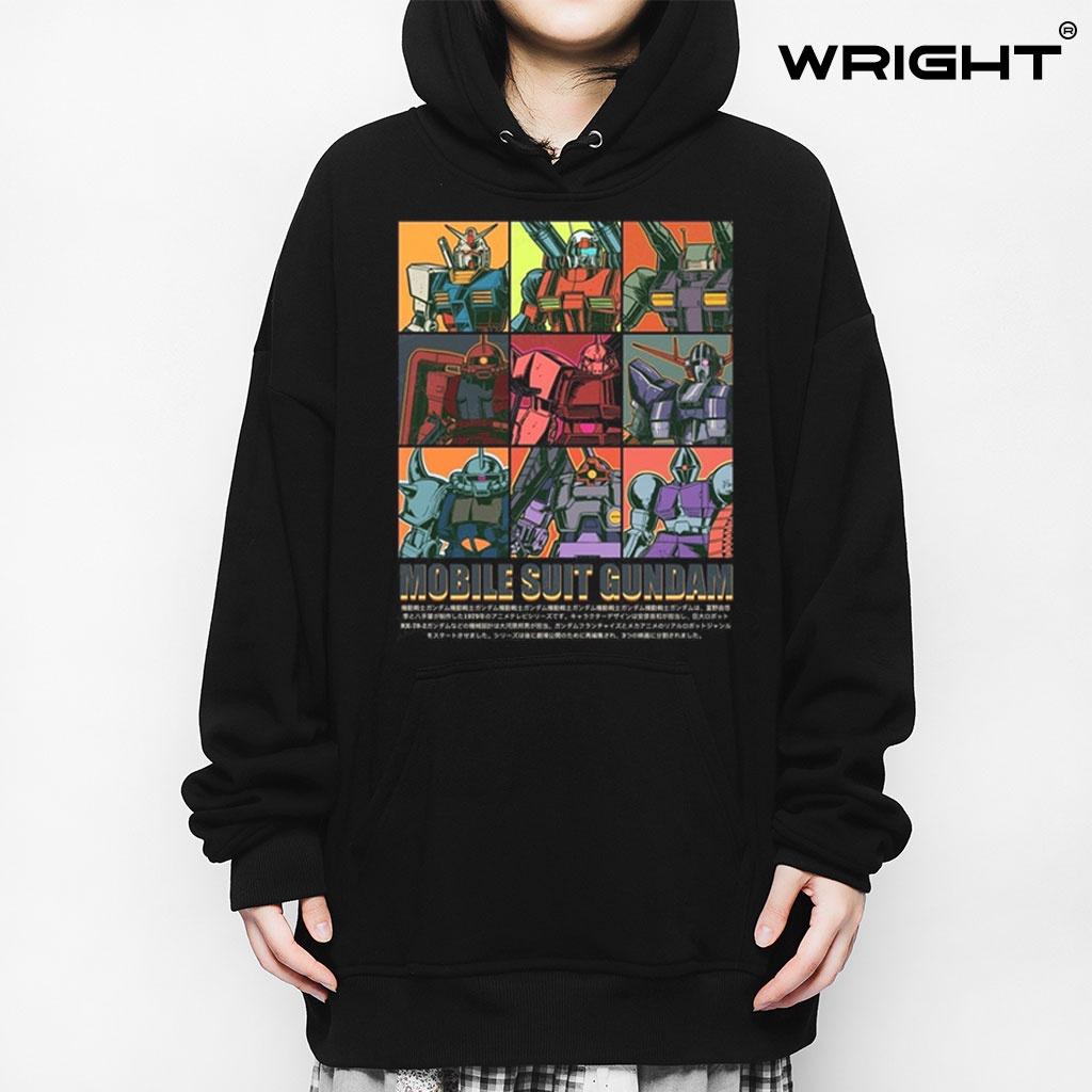 Áo hoodie anime Wright robot Gundam Mobile Suits oversize unisex
