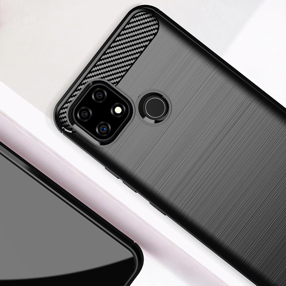 Ốp lưng cho Realme C21Y C25Y C20 C11 2021 ốp silicone mềm Carbone phay xước chống sốc chống vân tay