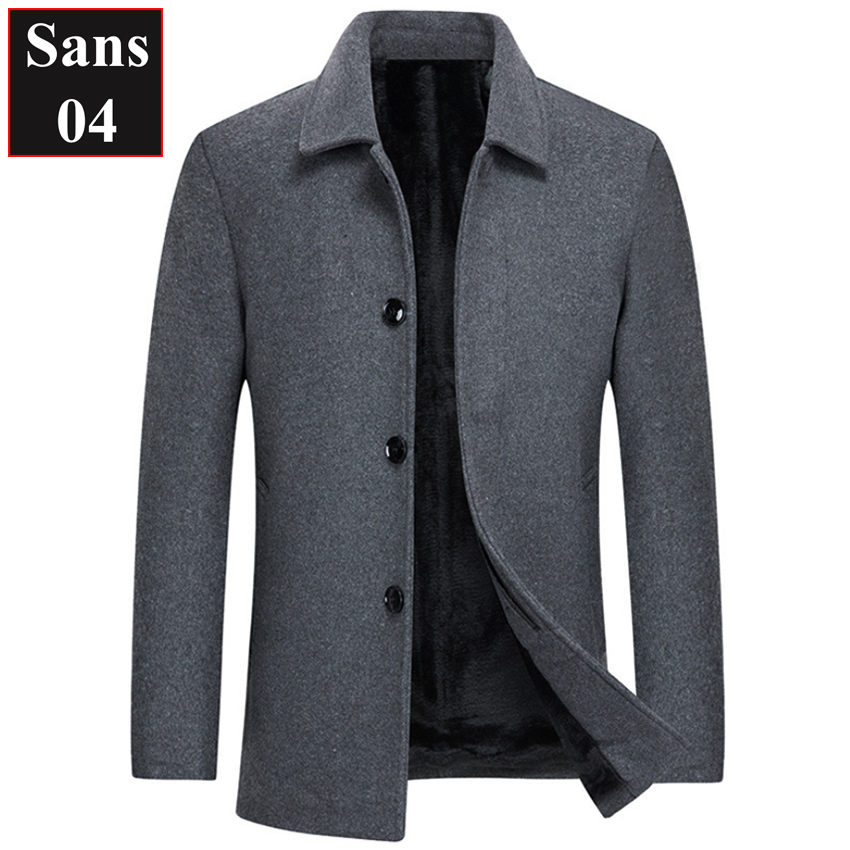 Áo khoác nam blazer dạ lót lông cừu Sans04 dáng ngắn dày cao cấp mangto hàn quốc trần bông bigsize màu đen xám